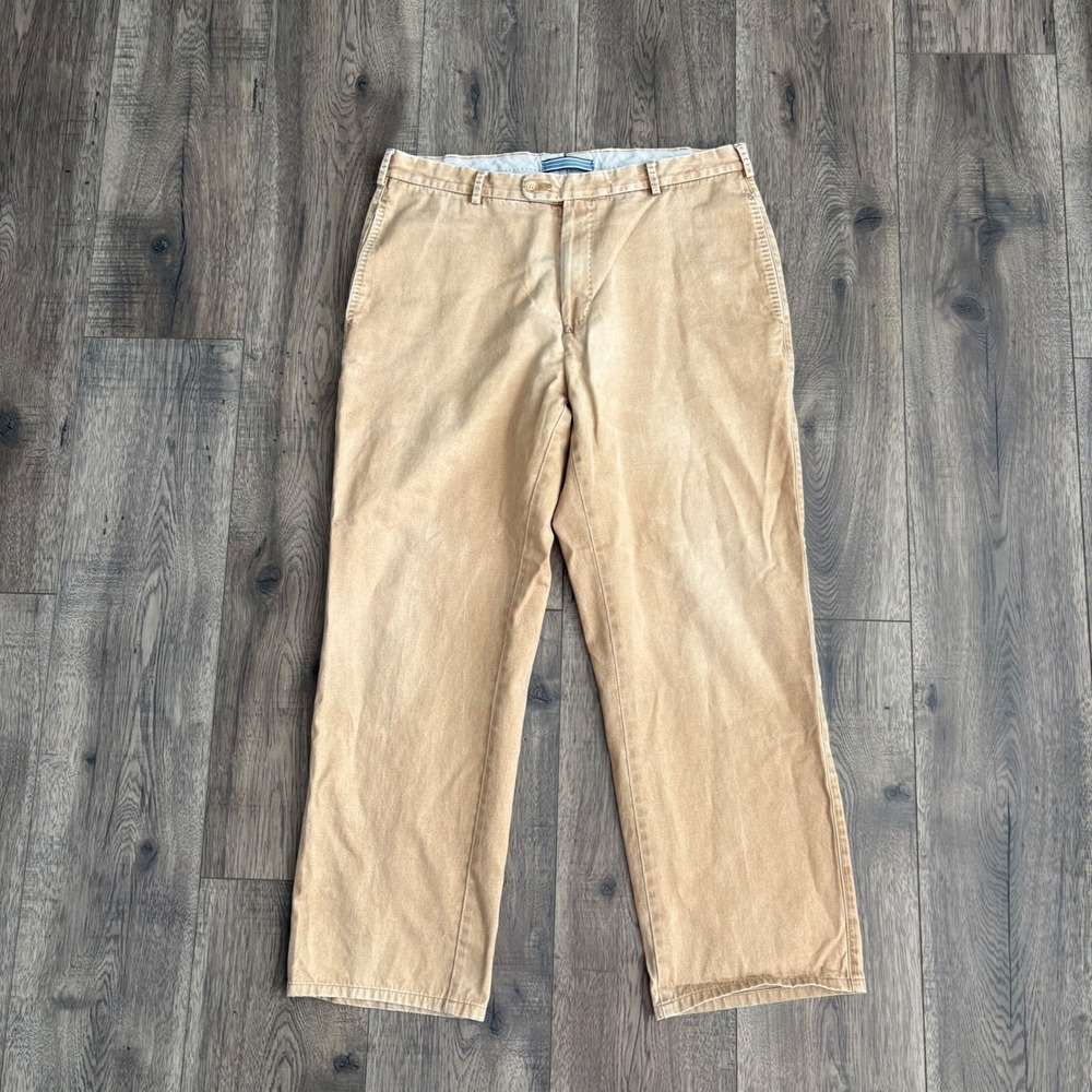 Peter Millar Tan Pima Cotton Chino‎ Pants Mens 34 MC00B84 Khaki Straight Leg